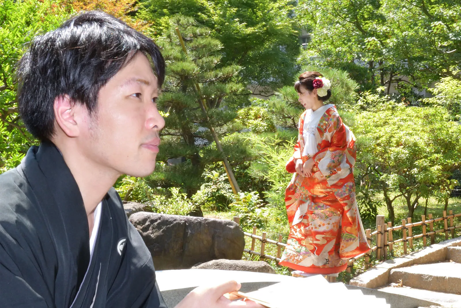 フォトウェディング和装洋装4点（和装洋装スタジオ＋和装庭園）